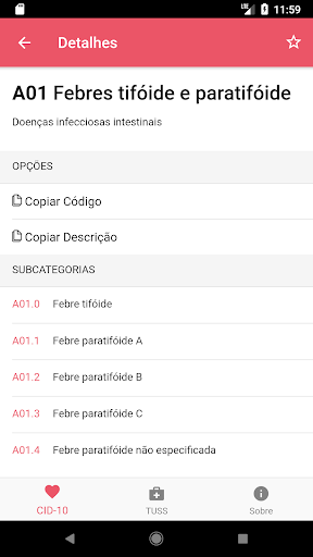 Tabelas da Saúde Screen 2