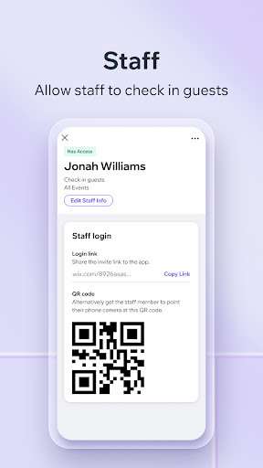Screenshot of Check-in by Wix
