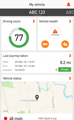 Android application RAC Connected screenshort