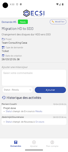 ECSI Support Screen 3