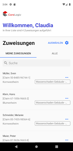 Android application CoreLogic® CAPTURE™ (DE) screenshort