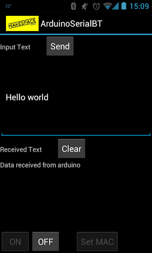 Android application SerialBluetooth Arduino screenshort