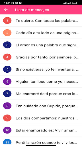 Android application San Valentín mensajes 2024 screenshort