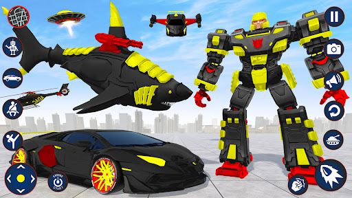 Shark Robot Car Transform Game Screen 2