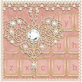 Rose Gold Keyboard Diamond Heart Theme icon
