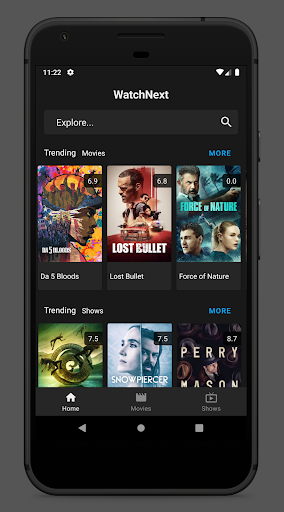 Android application WatchNext : Movies & TV Shows screenshort