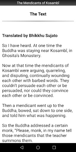 Mendicants of Kosambi Sutta Screen 2