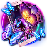 Neon butterfly keyboard icon