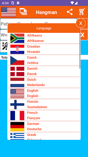 Hangman Solver: Cheat, Hint Screen 2