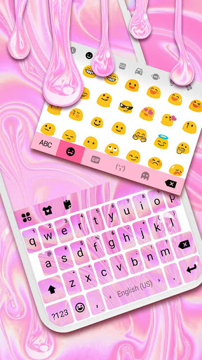 Pink Liquid Swirl Keyboard Bac Screen 2