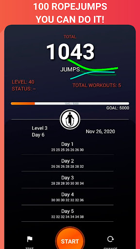 Screenshot of 1000 jumping rope  BeStronger