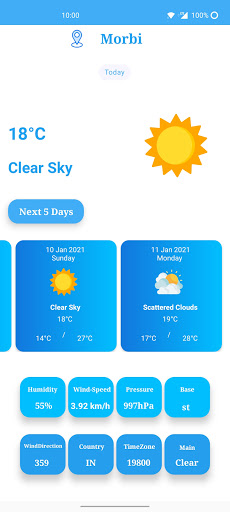 Android application WeatherApp screenshort