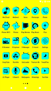 Cyan and Black Icon Pack