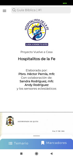Android application Hospitalitos de la fe screenshort