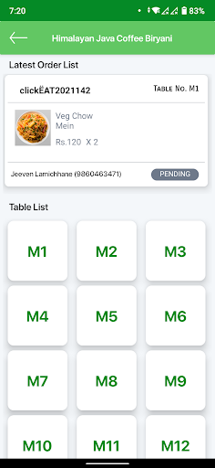 clickEAT Chef Screen 3