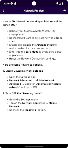 User Guide for Moto Watch 100 Screen 2