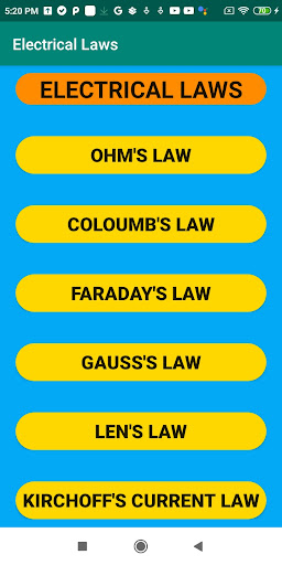 Electrical Engineering Laws Screenshot