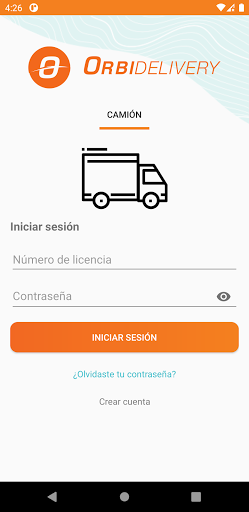 Android application OrbiDelivery screenshort