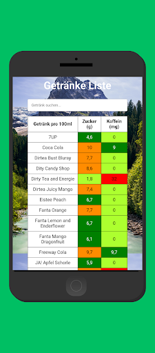 Getränke Liste Screen 2