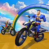 Super Heroes Bike Stunts Mania icon