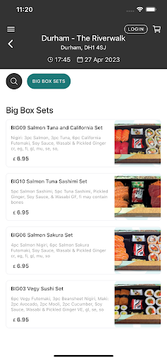 Nudo Sushi Box Loyalty App Screen 2