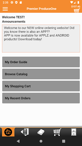 Android application Premier ProduceOne Checkout screenshort
