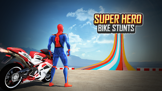 Download Superhero Bike Games Stunts  screenshots 1