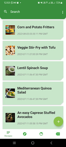 Android application RecipeSphere screenshort