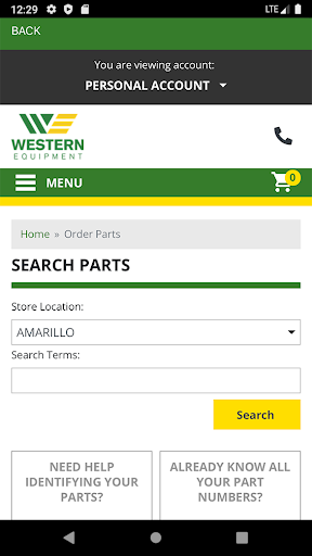 Western Equipment Portal Screen 3