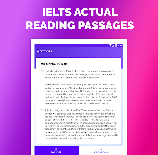 Screenshot of IELTS® Reading Tests