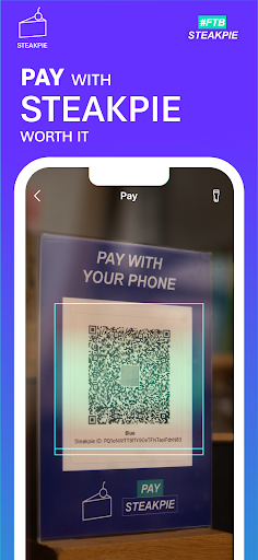 Android application STEAKPIE — Scan, Pay, Done screenshort