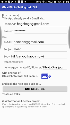Android application Send a mail with photo screenshort