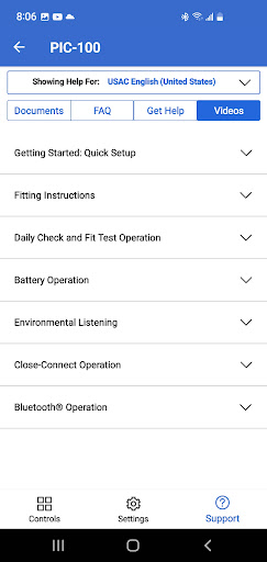 Screenshot of 3M™ PELTOR™ In-Ear Comms