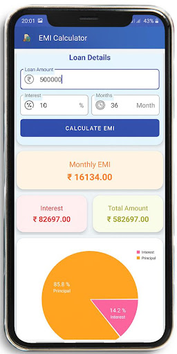 Loan EMI Calculator Screen 3