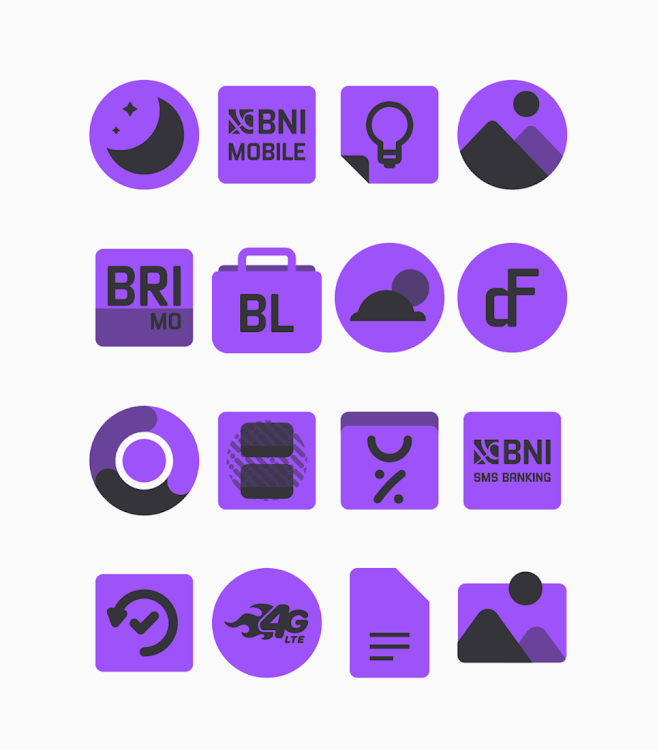 Inab Purple - Icon Pack - 58 - (Android)