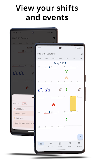 Screenshot of Fire Shift Calendar