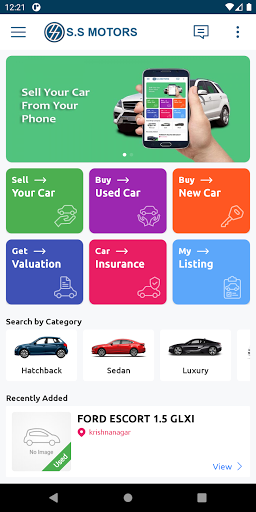 Android application SS Motors screenshort