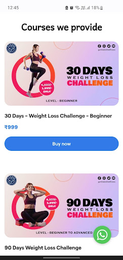 Android application Gambal Online Fitness screenshort