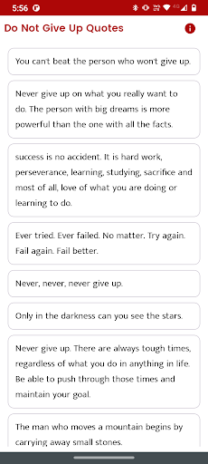 Android application Do Not Give Up Quotes screenshort
