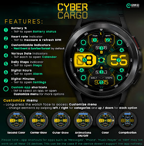 Captura 5 Cyber Cargo digital watch face android