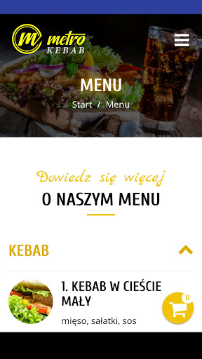 Android application Metro Kebab Leżajsk screenshort