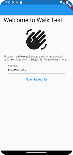 Android application Walk Test screenshort