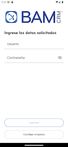 Android application BAMCRM screenshort