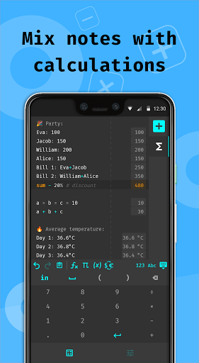 Kalc – Notepad & Calculator Screen 2