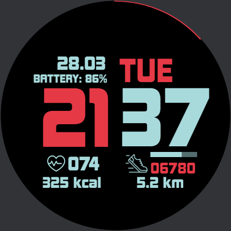 KC01 Watch Face Screen 3