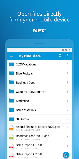 Android application UNIVERGE BLUE™ SHARE screenshort