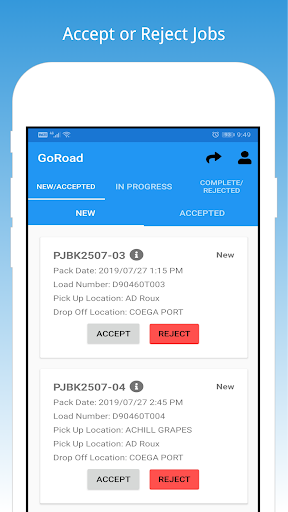 Android application GoRoad Transport screenshort