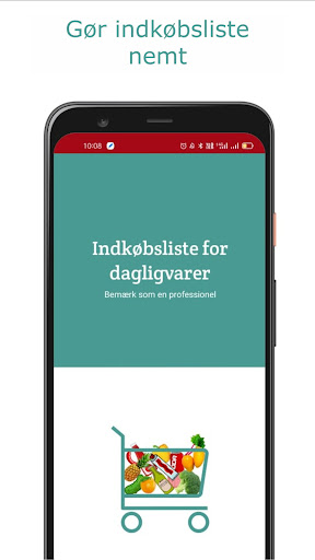 Android application Indkøbsliste for dagligvarer screenshort