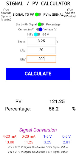 PV Signal Calculator Screen 3