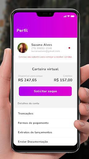 Moove App - Motorista Screen 3